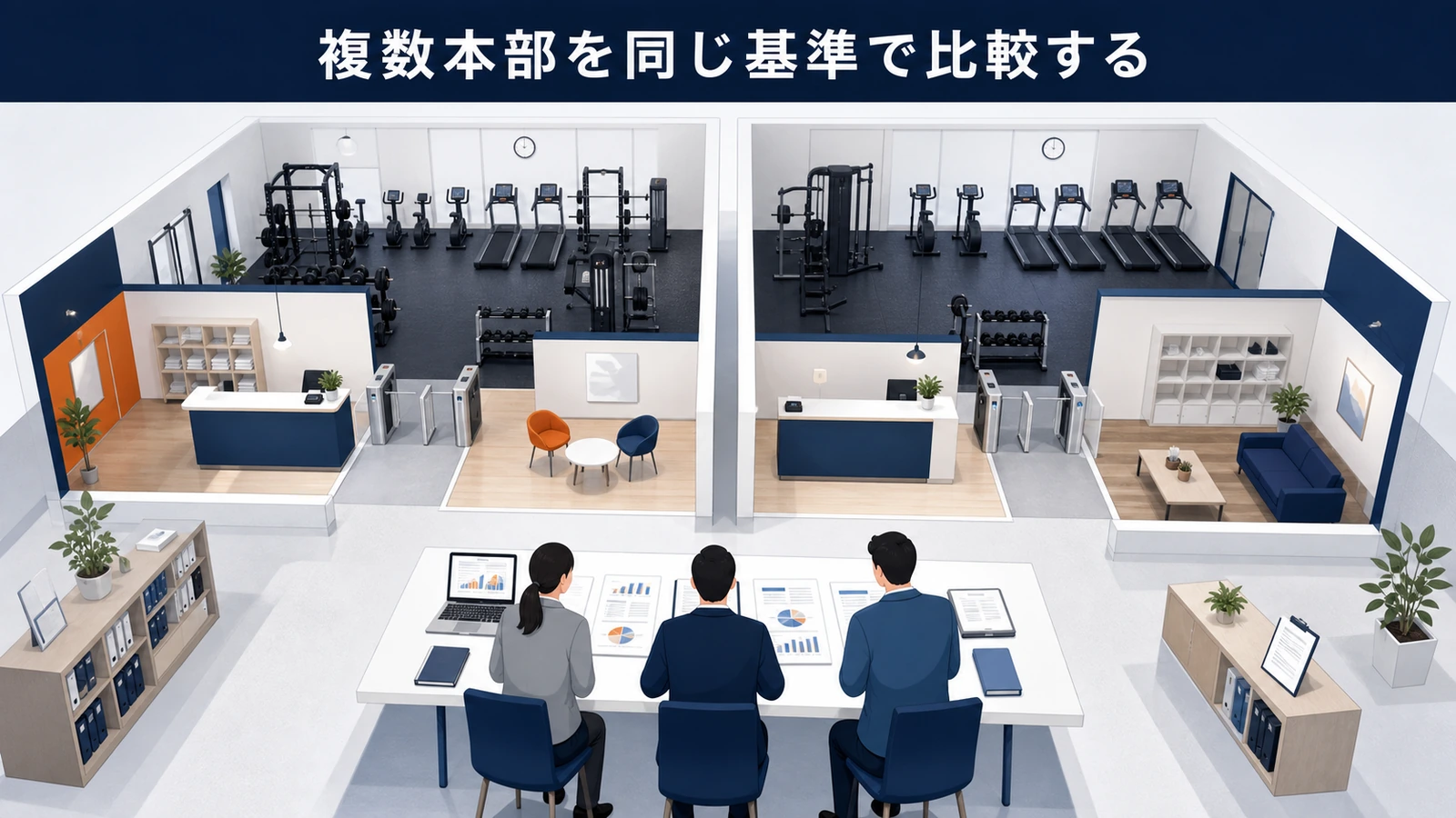 複数本部を同じ基準で比較する