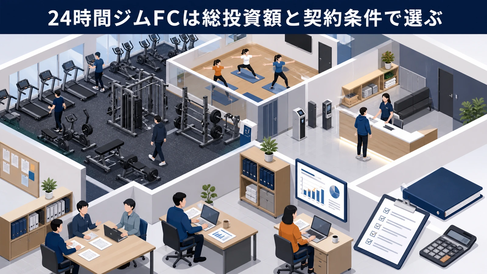 24時間ジムFCは総投資額と契約条件で選ぶ