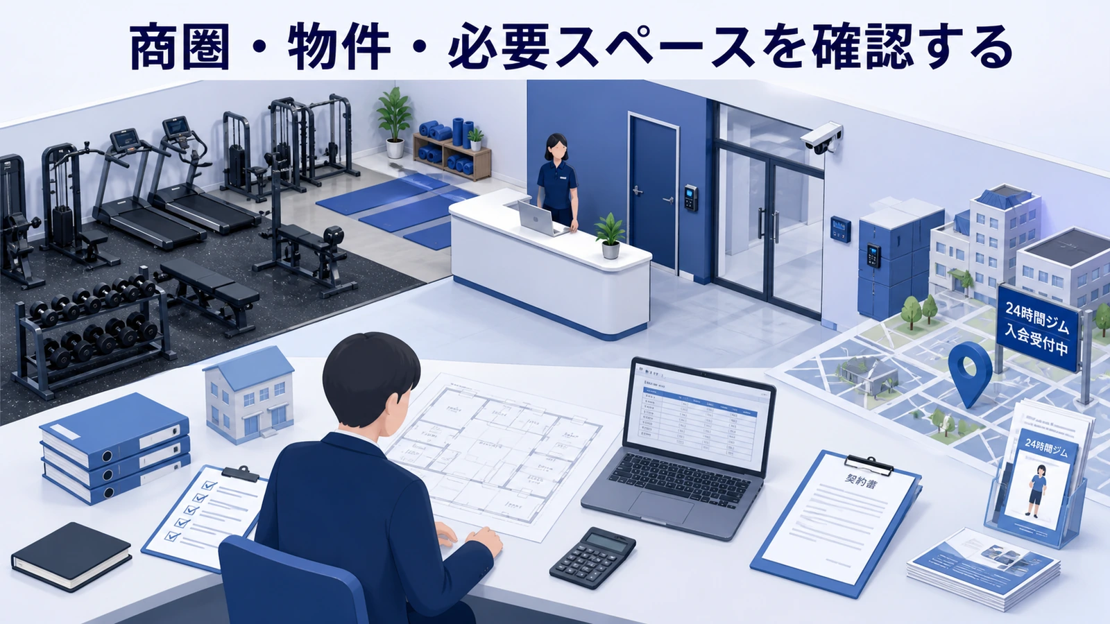 商圏・物件・必要スペースを確認する
