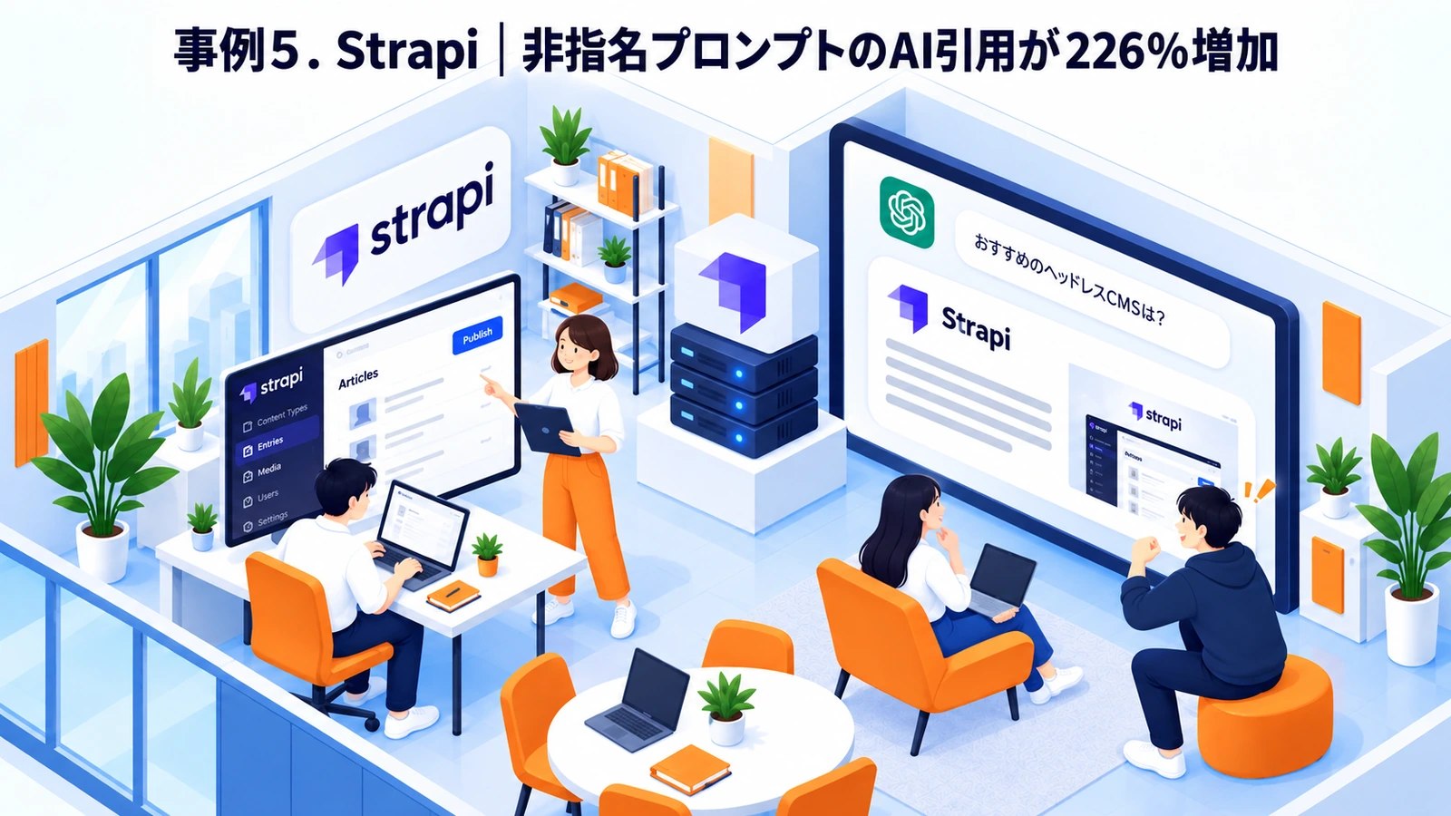 Strapi|非指名プロンプトのAI引用が226%増加のLLMO対策成功事例