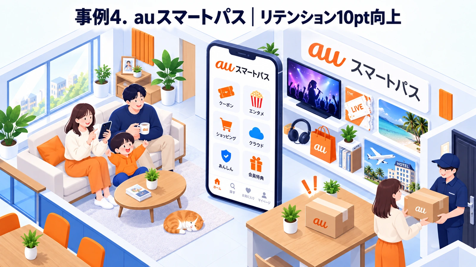 auスマートパス|リテンション10pt向上のLTV向上成功事例