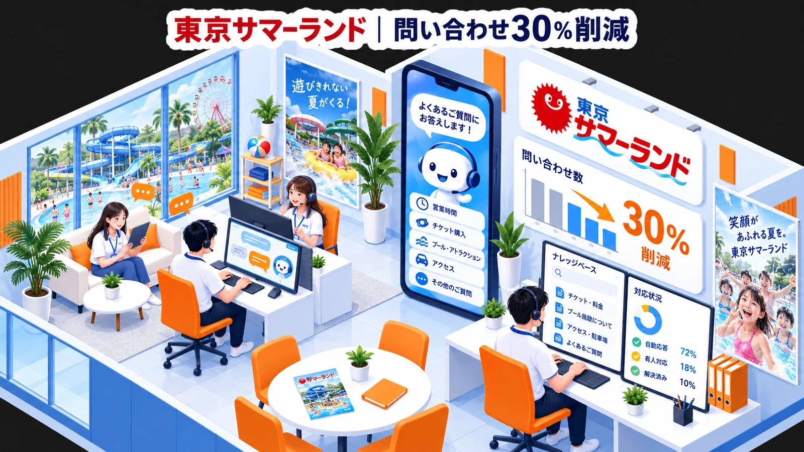 東京サマーランド|問い合わせ30%削減のチャットボットマーケティング成功事例