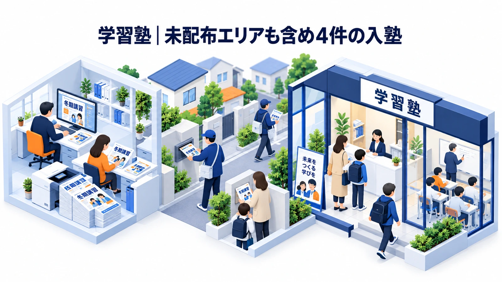 学習塾｜未配布エリアも含め4件の入塾のチラシ集客成功事例