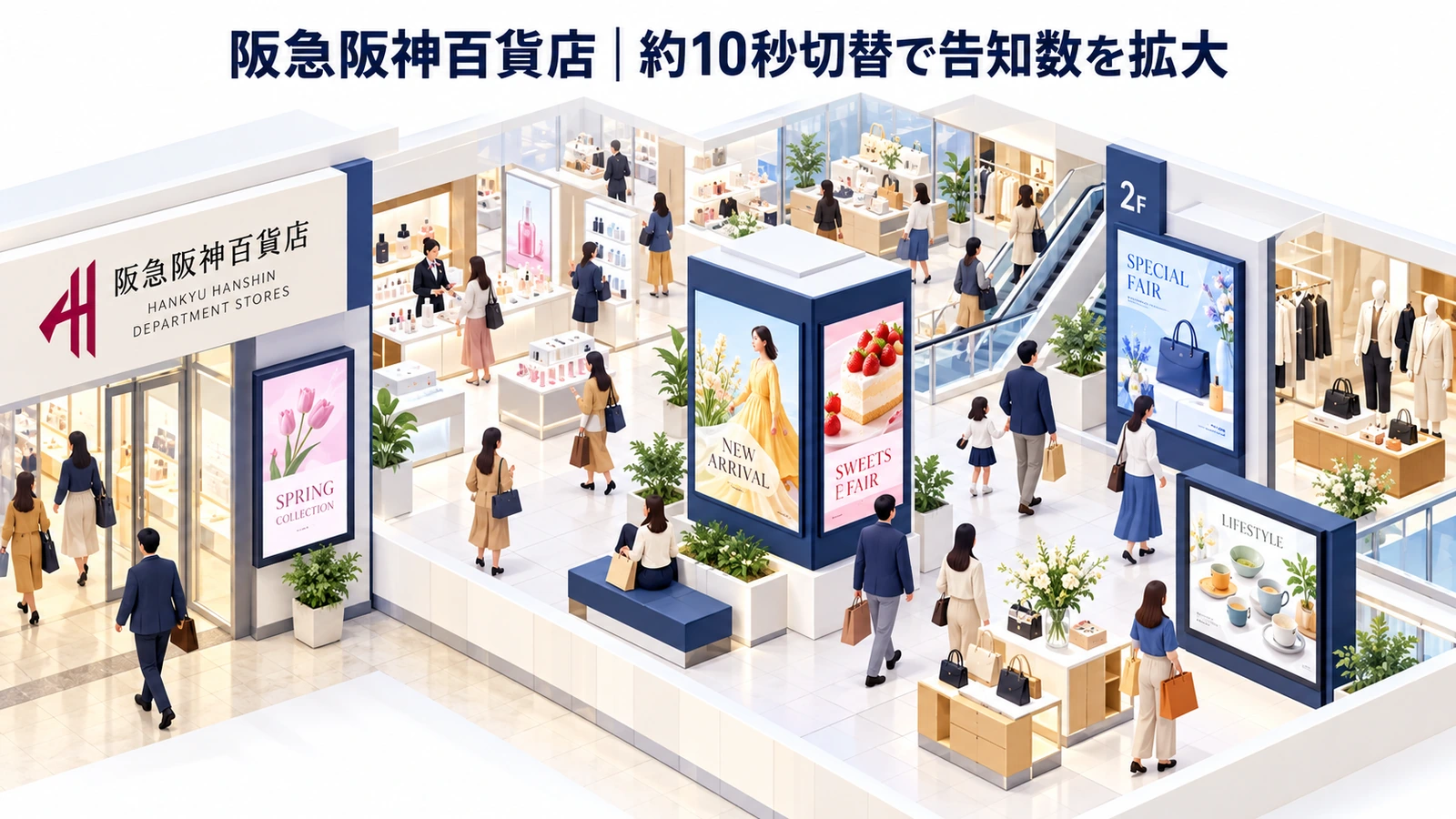阪急阪神百貨店のデジタルサイネージ広告成功事例