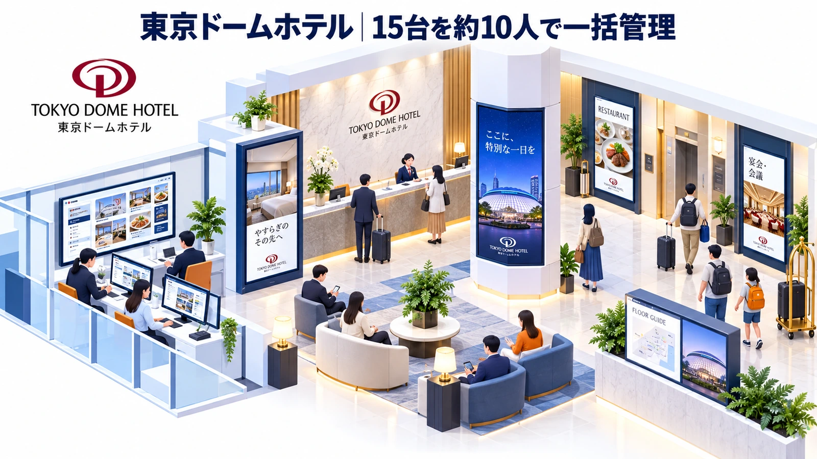 東京ドームホテルのデジタルサイネージ広告成功事例