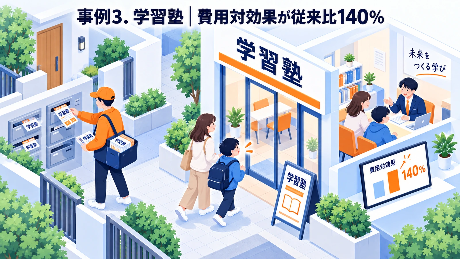 学習塾のポスティング広告成功事例