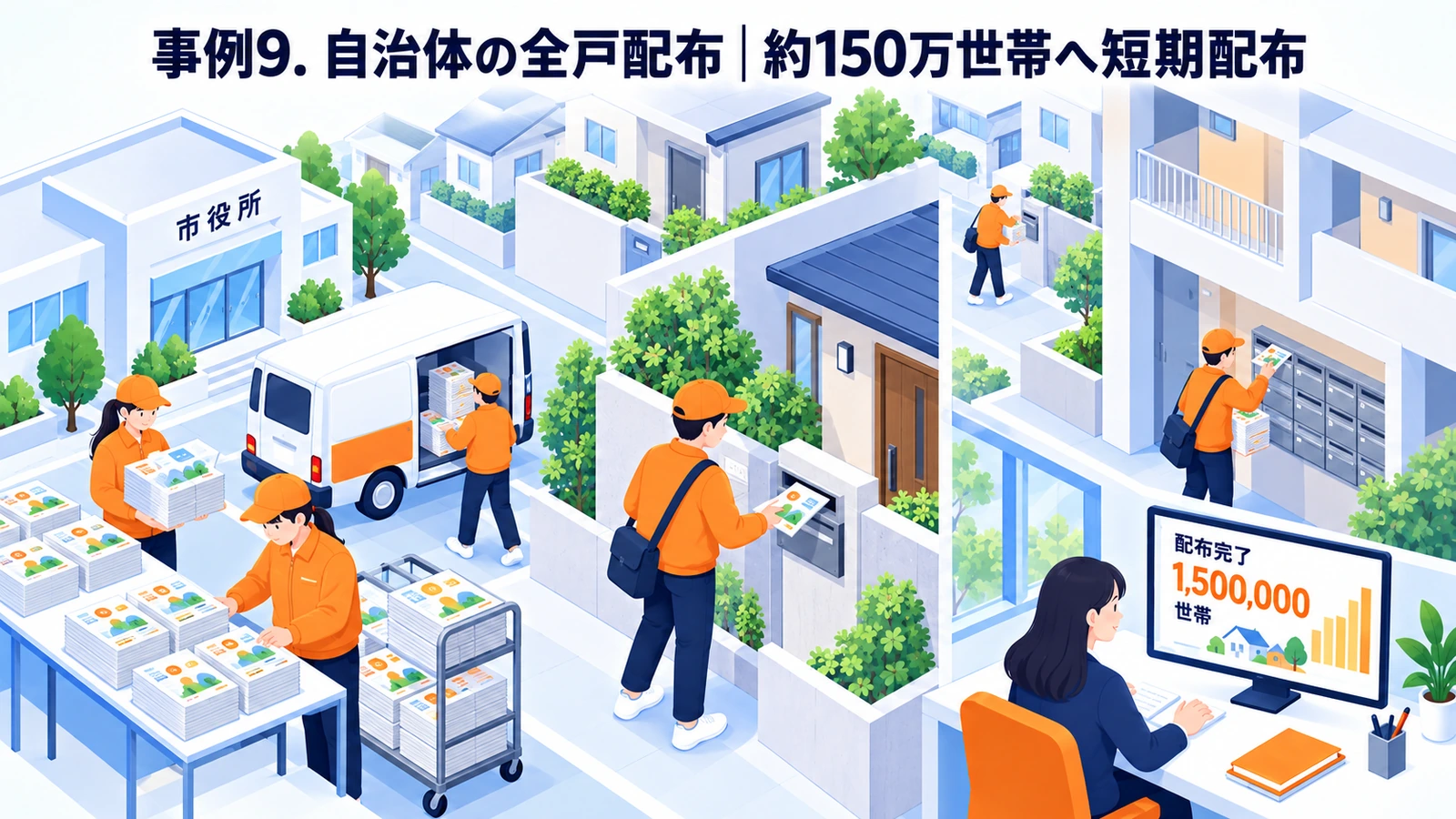 自治体の全戸配布のポスティング広告成功事例