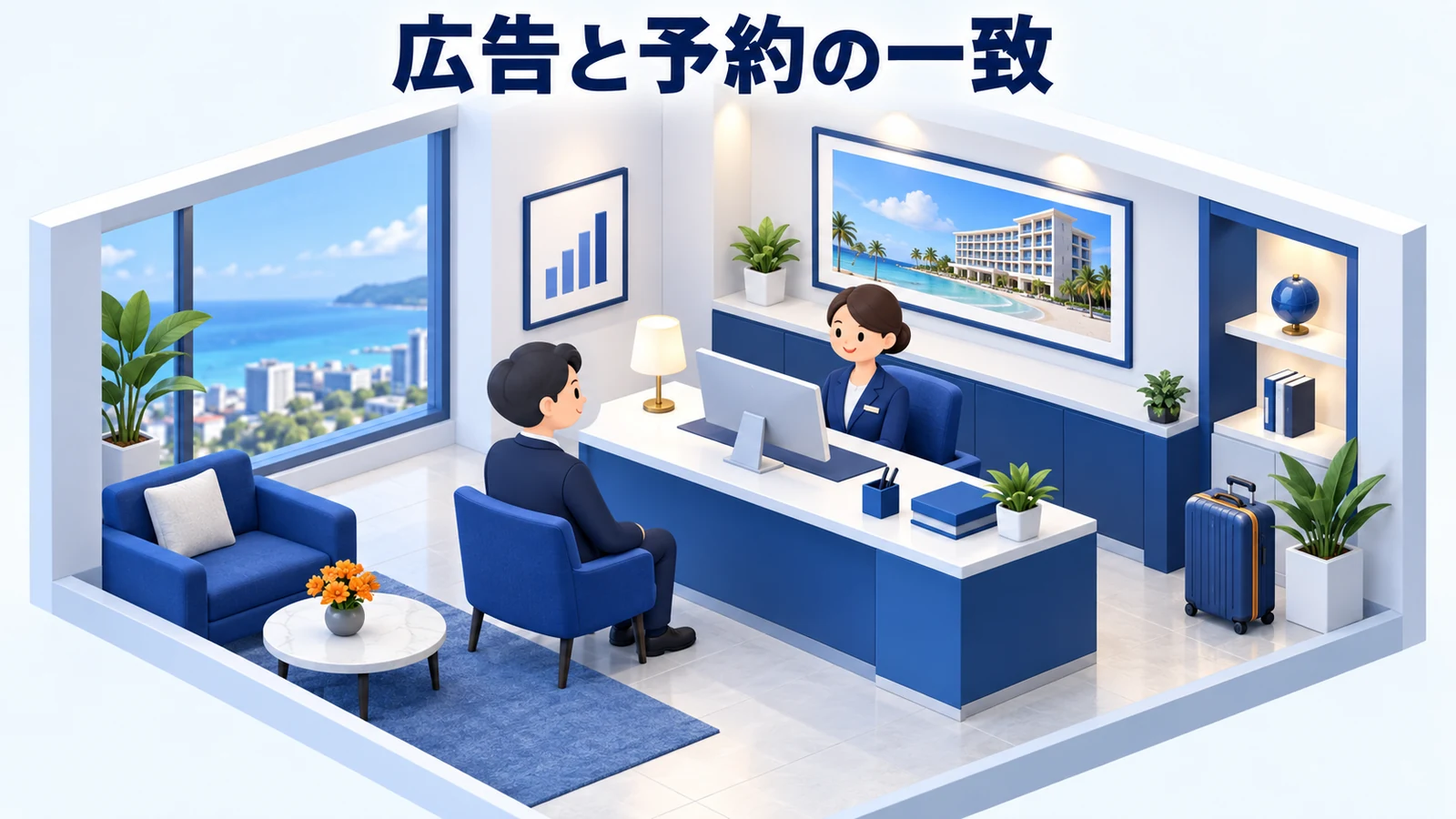 広告と予約画面の料金・日付を一致させるの図解