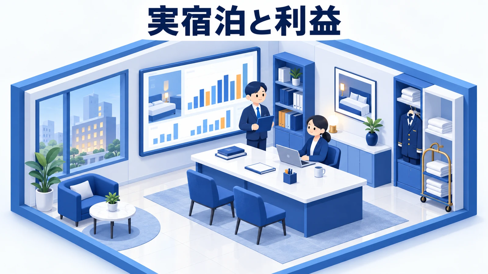 集客の効果を実宿泊と利益で読むの図解