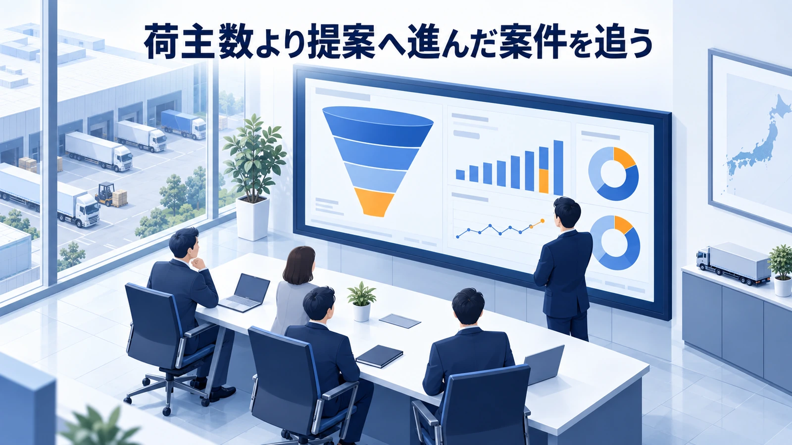 「荷主数より提案へ進んだ案件を追う」の要点を整理したImage 2.0図解