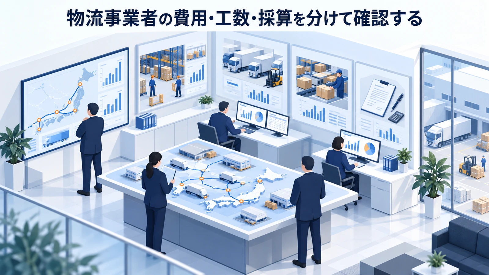 「物流事業者の費用・工数・採算を分けて確認する」の要点を整理したImage 2.0図解
