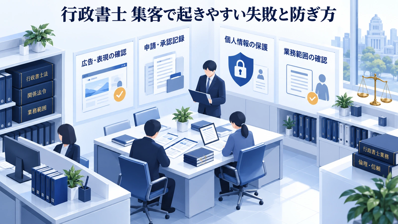 「行政書士 集客で起きやすい失敗と防ぎ方」を整理したImage 2.0図解