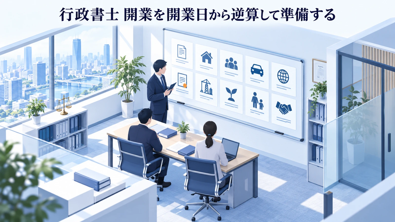 「行政書士 開業を開業日から逆算して準備する」を整理したImage 2.0図解