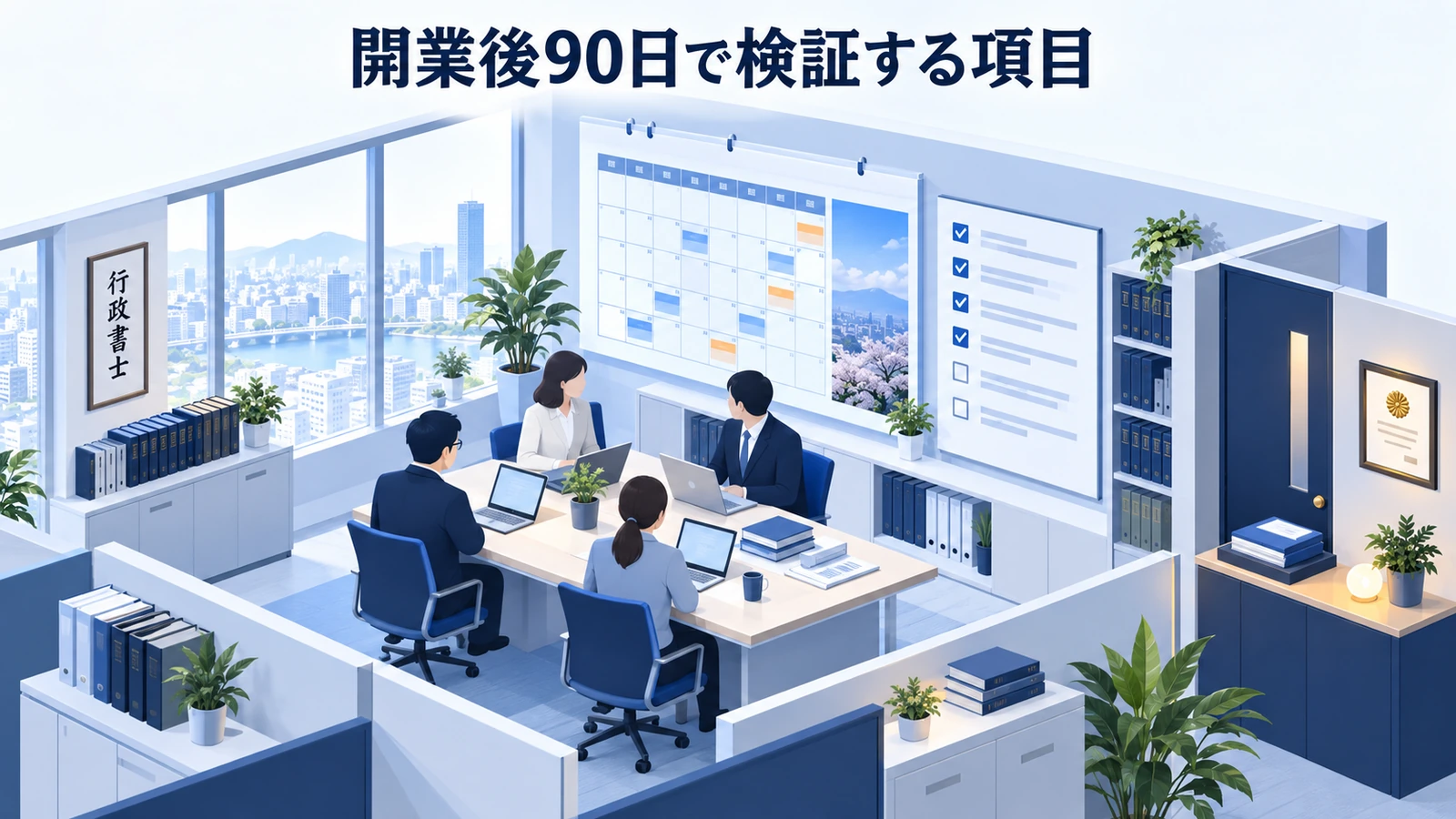 「開業後90日で検証する項目」を整理したImage 2.0図解