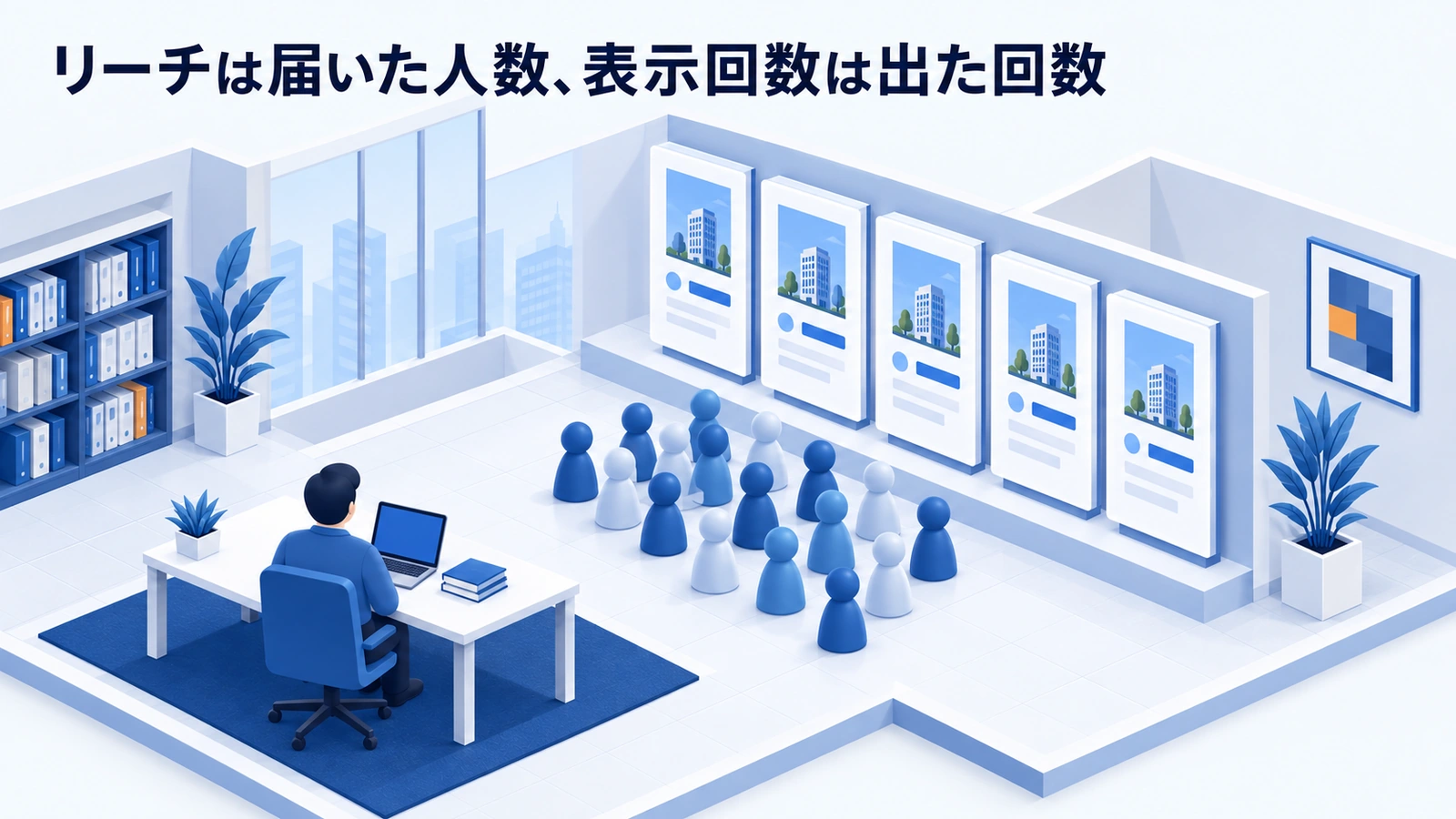 リーチは届いた人数、表示回数は出た回数を整理したImage 2.0図解