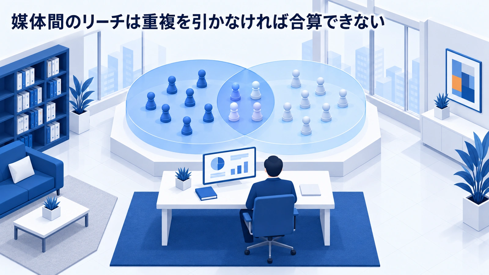 媒体間のリーチは重複を引かなければ合算できないを整理したImage 2.0図解