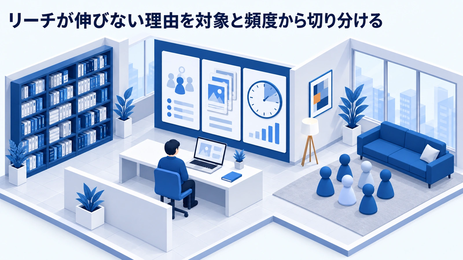 リーチが伸びない理由を対象と頻度から切り分けるを整理したImage 2.0図解