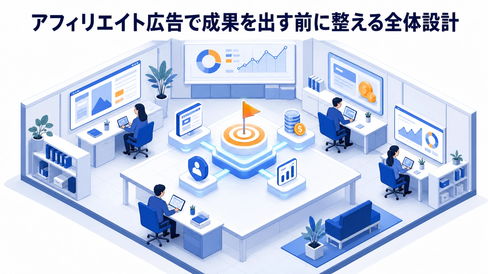 アフィリエイト広告で成果を出す前に整える全体設計を示すWeb広告運用