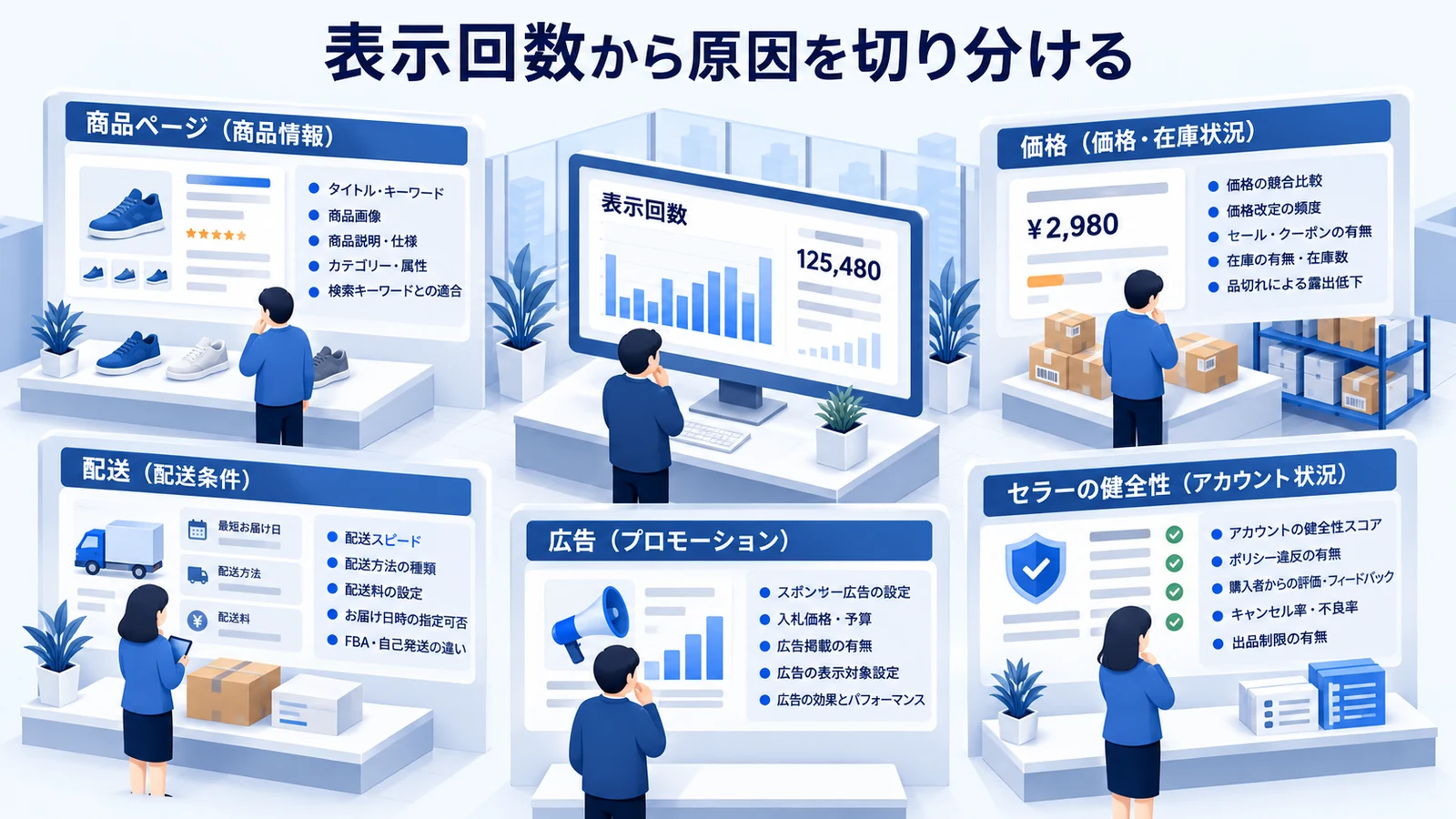 表示回数から原因を切り分けるを確認するAmazon出品者のImage 2.0図解