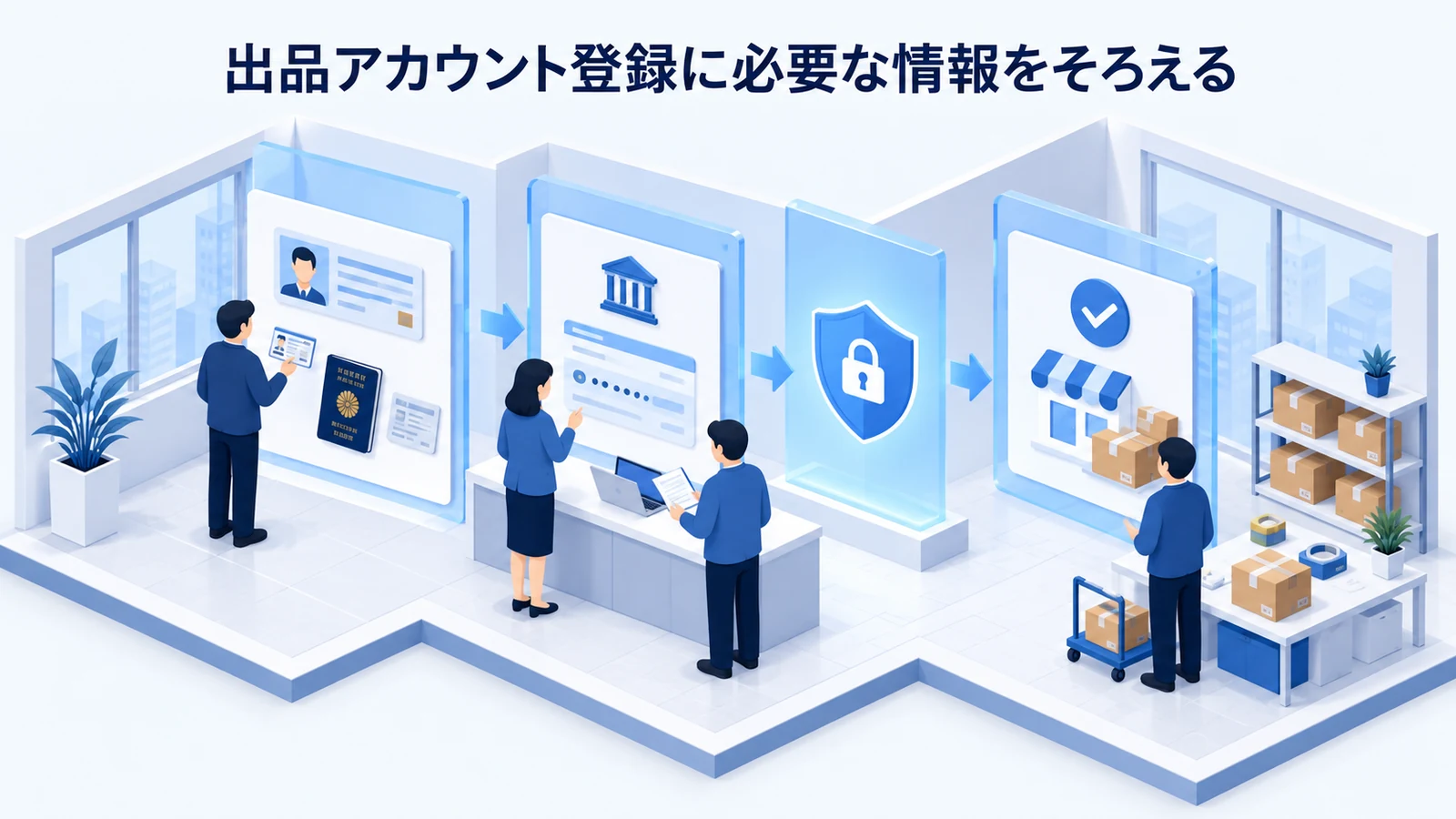 「出品アカウント登録に必要な情報をそろえる」の要点を整理したImage 2.0図解