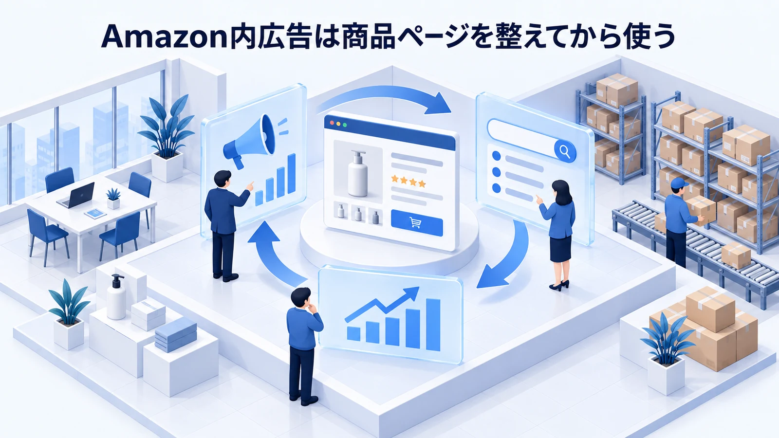「Amazon内広告は商品ページを整えてから使う」の要点を整理したImage 2.0図解