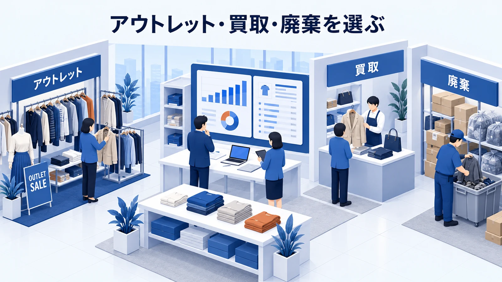 アウトレット・買取・廃棄を選ぶを確認するアパレル事業者のImage 2.0図解