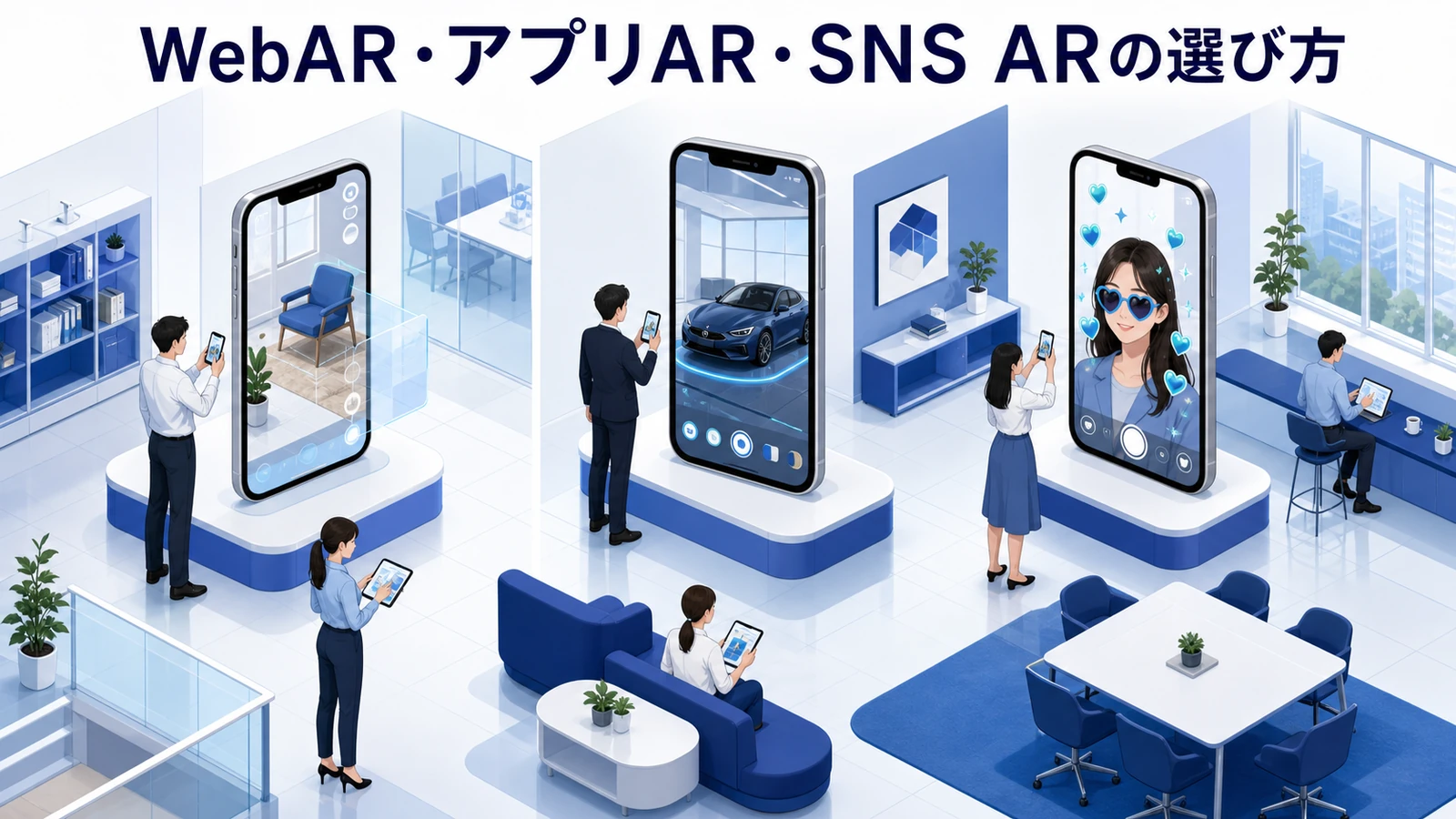 WebAR・アプリAR・SNS ARの選び方を示すWeb広告運用