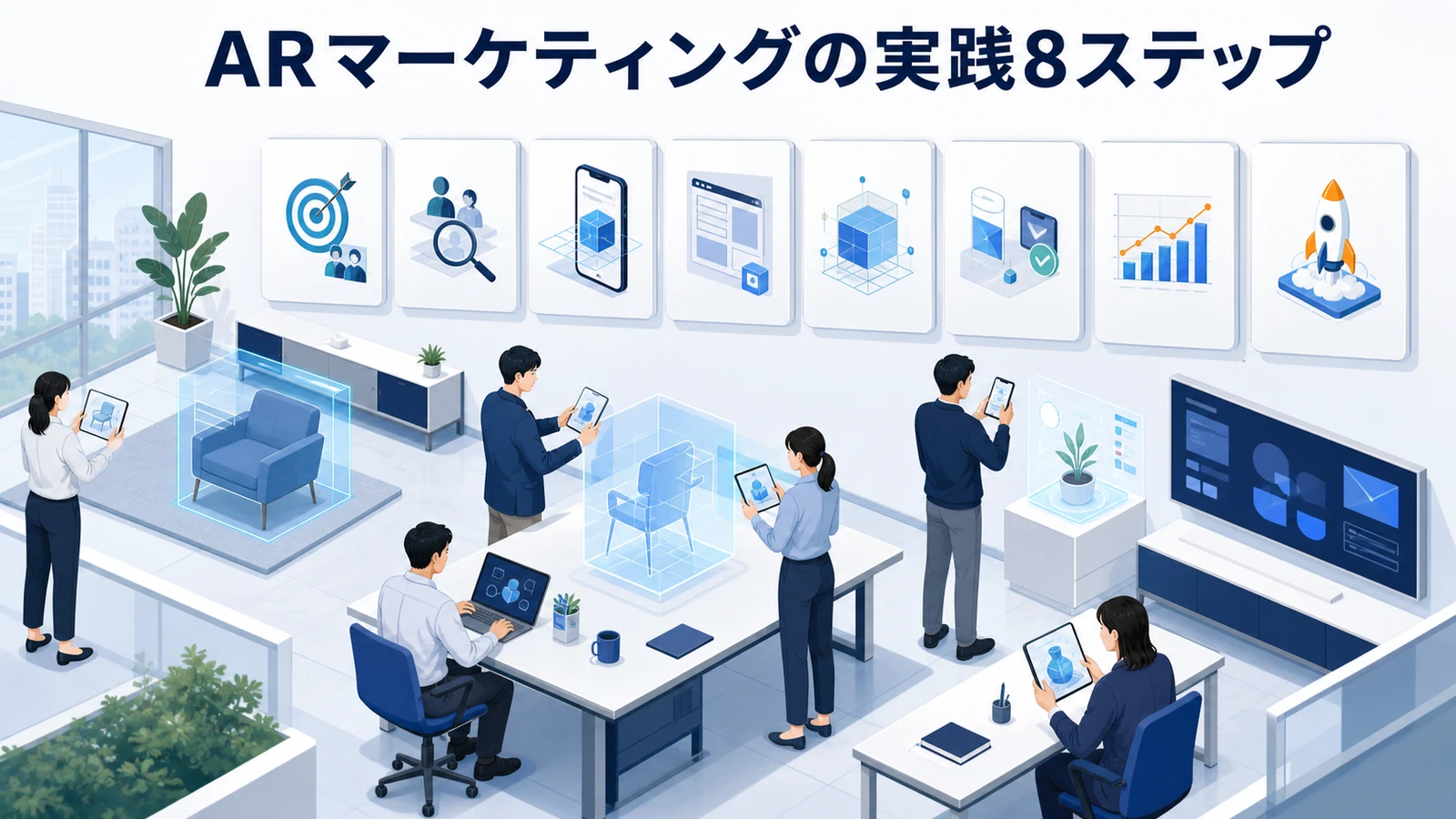 ARマーケティングの実践8ステップを示すWeb広告運用