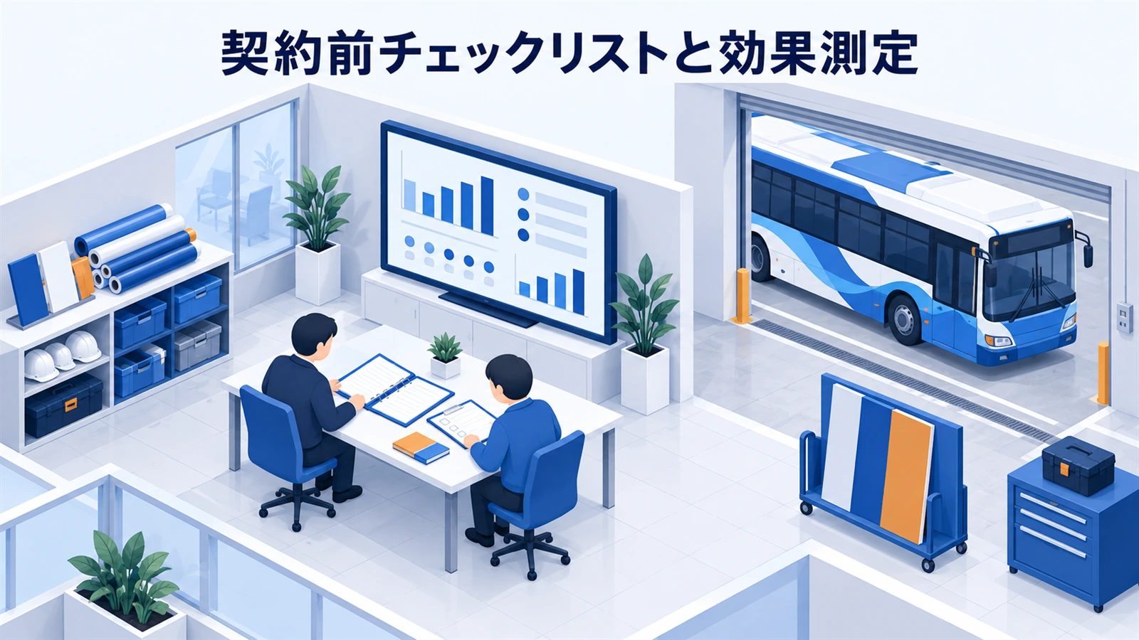 路線、運休、代車、補償、走行実績、KPIを確認します。