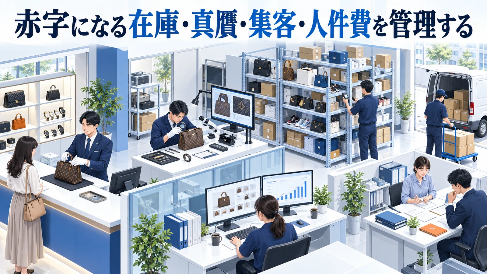 赤字になる在庫・真贋・集客・人件費を管理するを整理したImage 2.0図解