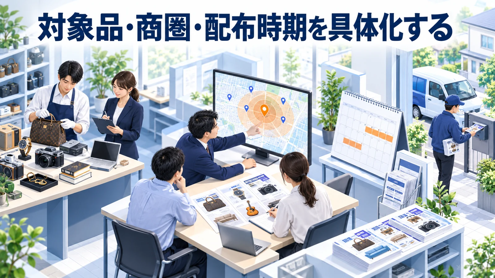 対象品・商圏・配布時期を具体化するを整理したImage 2.0図解