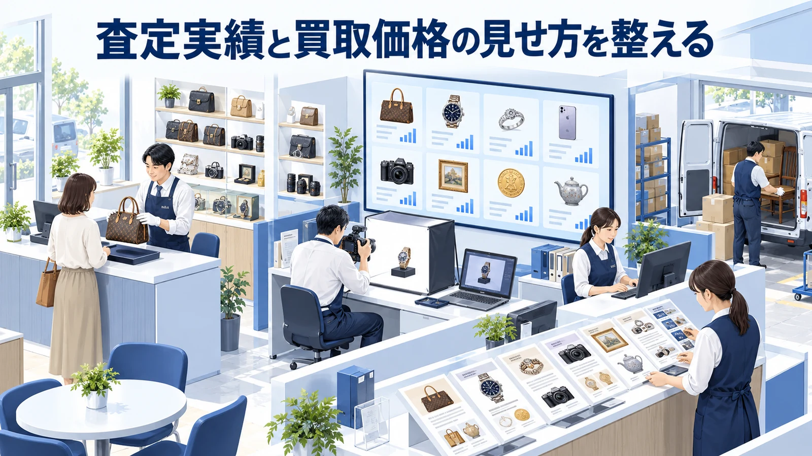 査定実績と買取価格の見せ方を整えるを整理したImage 2.0図解