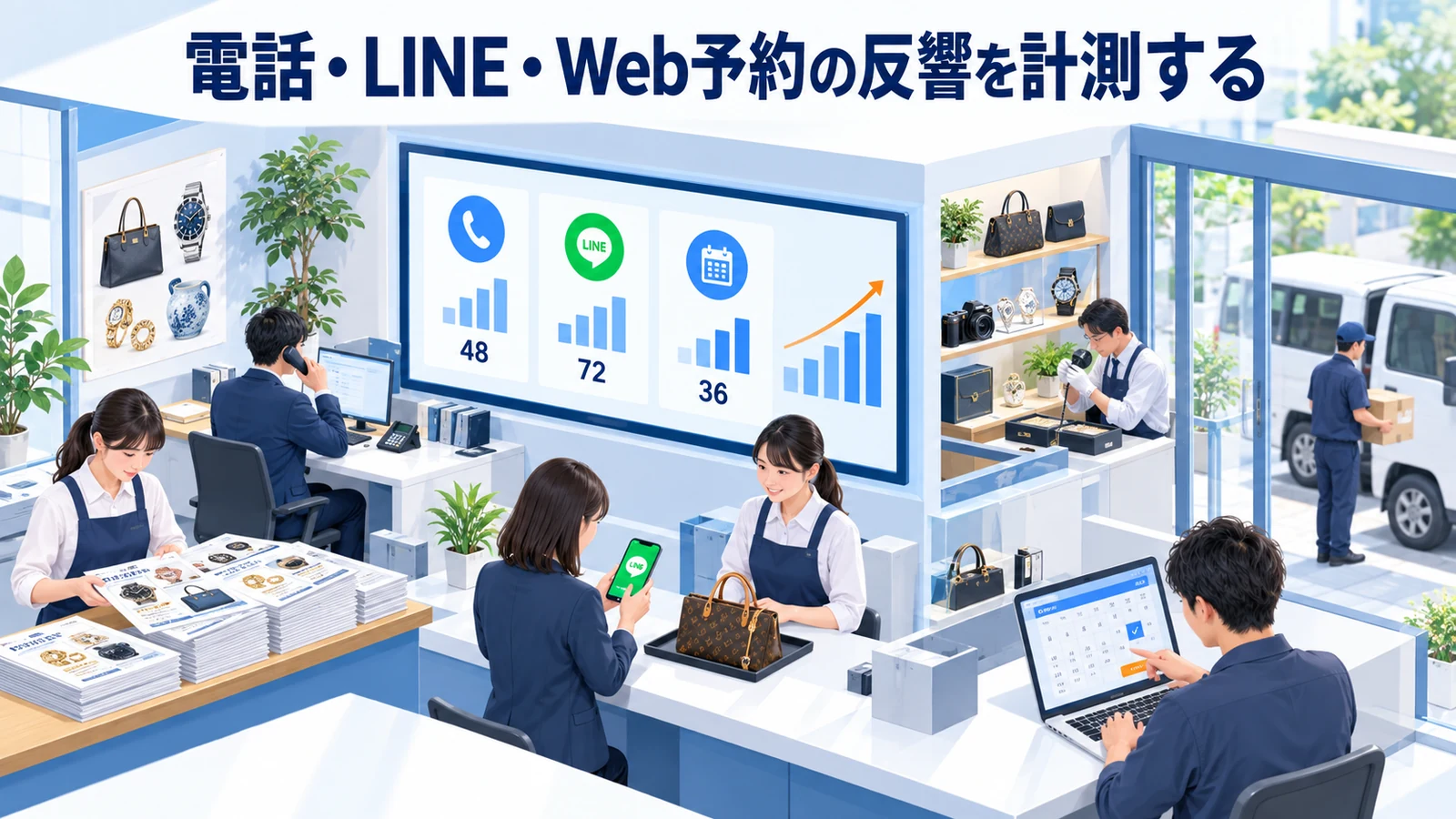 電話・LINE・Web予約の反響を計測するを整理したImage 2.0図解