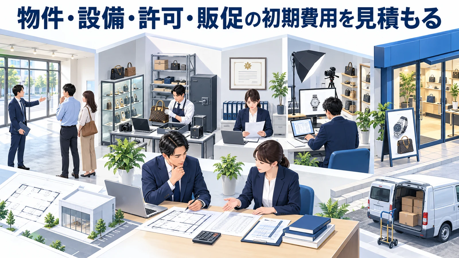 物件・設備・許可・販促の初期費用を見積もるを整理したImage 2.0図解