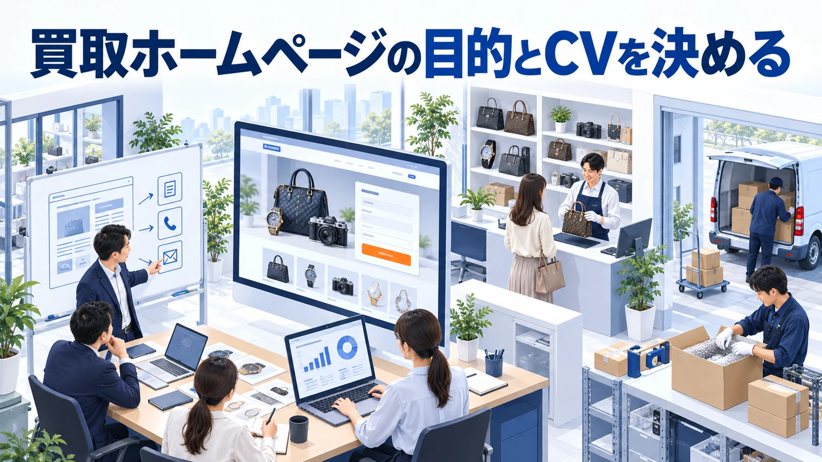 買取ホームページの目的とCVを決めるを整理したImage 2.0図解