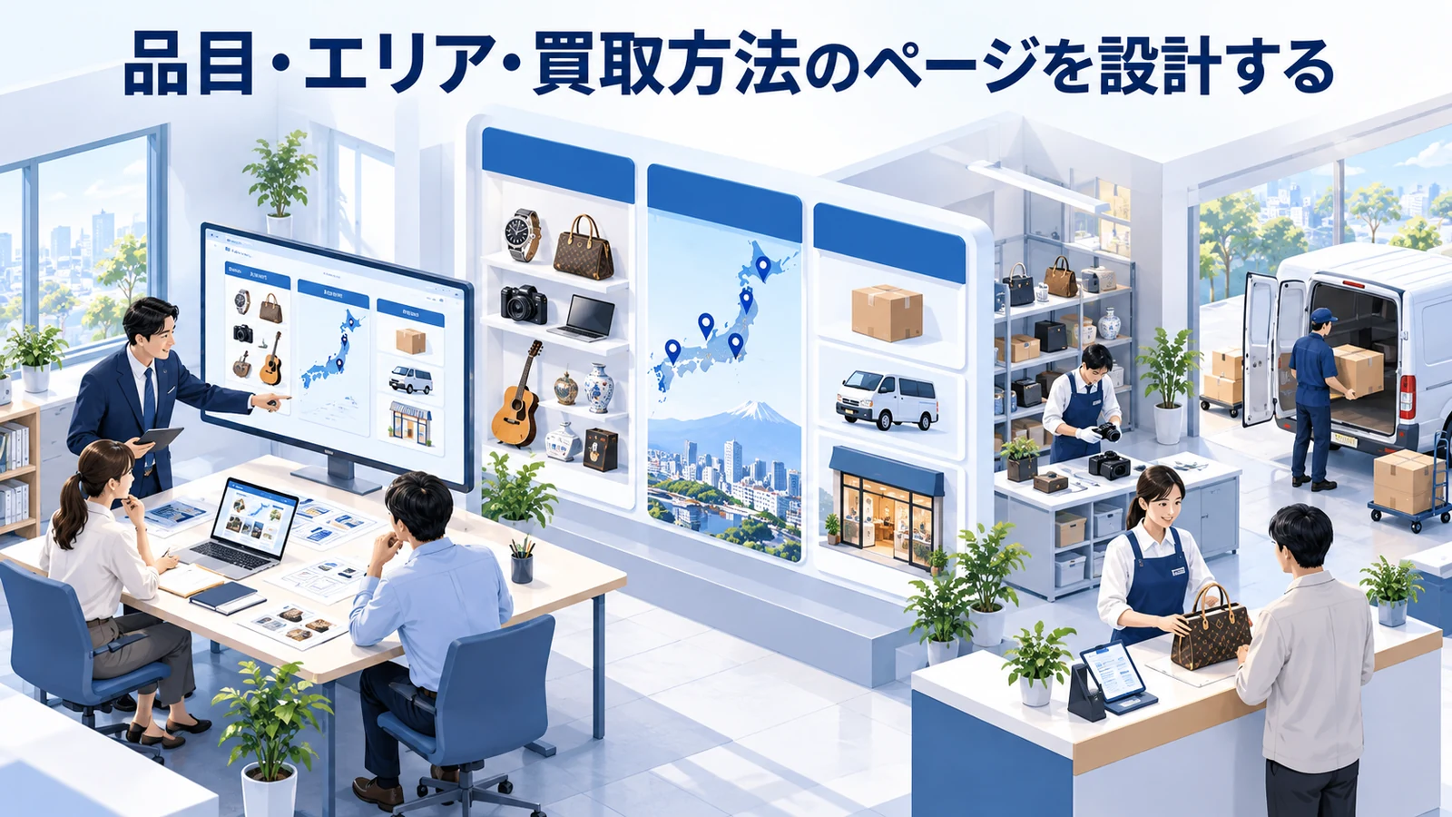 品目・エリア・買取方法のページを設計するを整理したImage 2.0図解