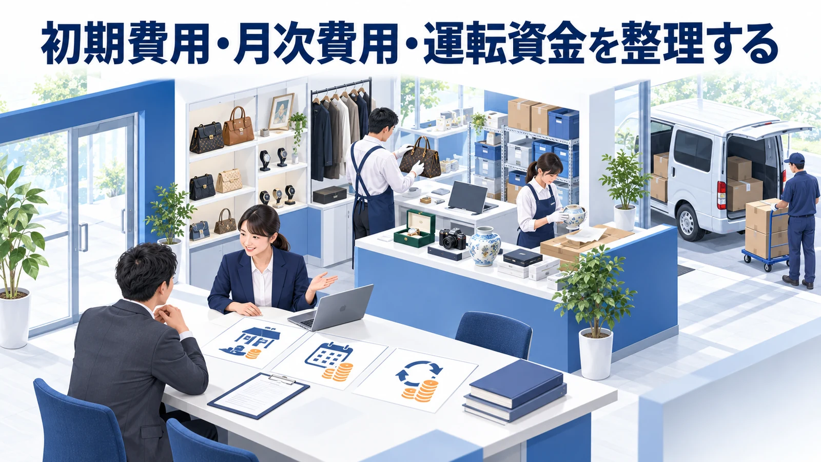 初期費用・月次費用・運転資金を整理するを整理したImage 2.0図解