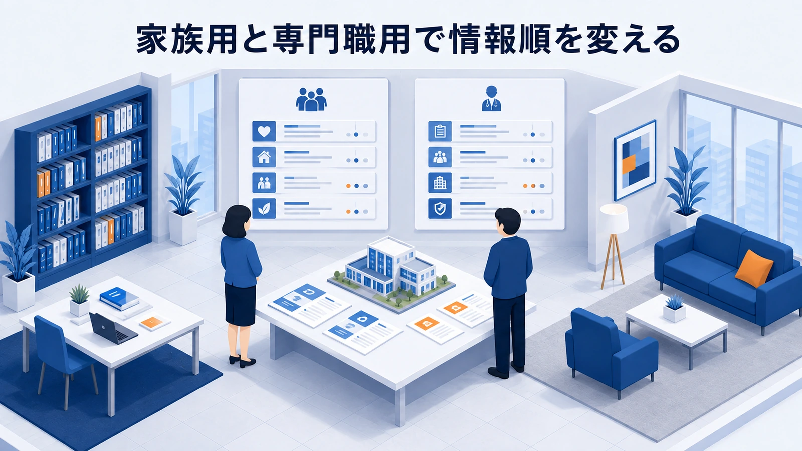 家族用と専門職用で情報順を変えるを整理したImage 2.0図解