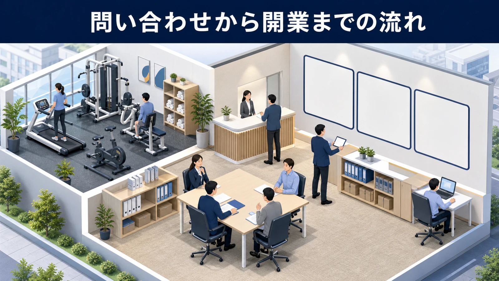問い合わせから開業までの流れ
