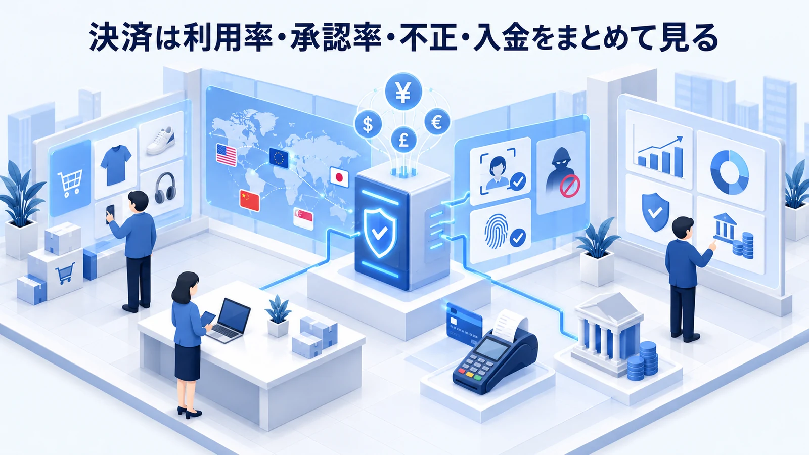 「決済は利用率・承認率・不正・入金をまとめて見る」の要点を整理したImage 2.0図解