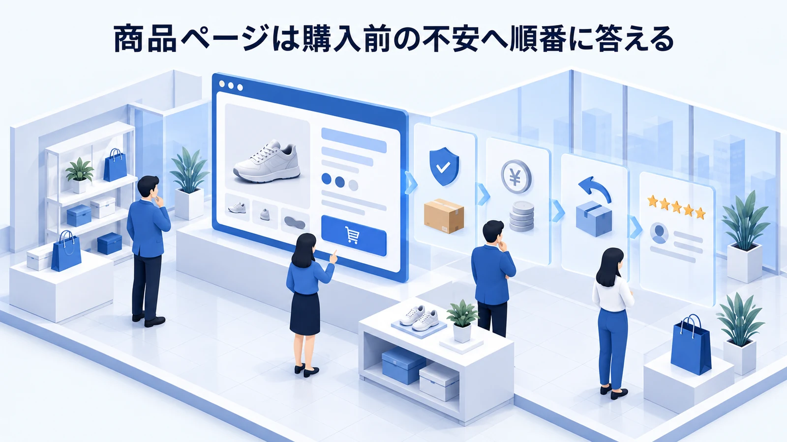 「商品ページは購入前の不安へ順番に答える」の要点を整理したImage 2.0図解