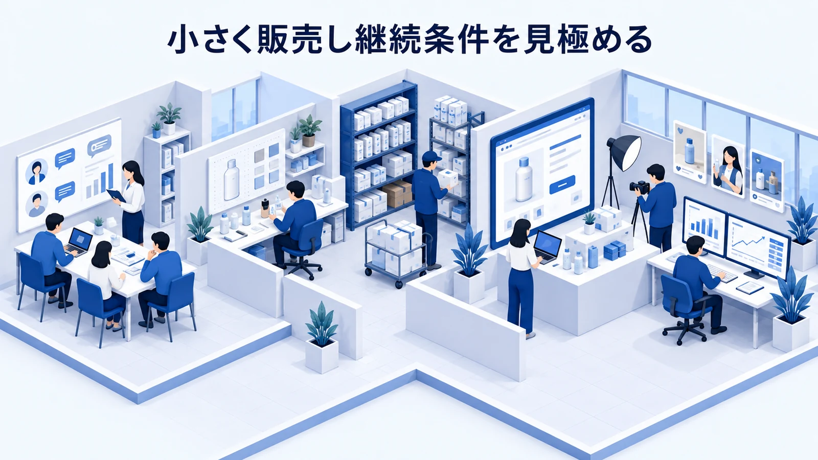 小さく販売し継続条件を見極めるを確認する新規ブランド責任者のImage 2.0図解