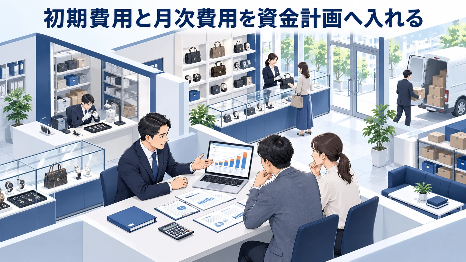 初期費用と月次費用を資金計画へ入れるを整理したImage 2.0図解