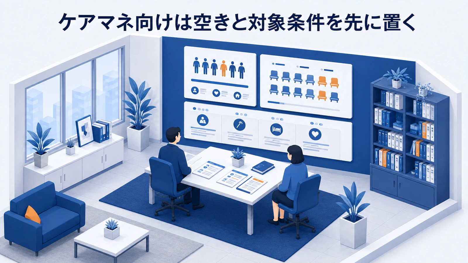 ケアマネ向けは空きと対象条件を先に置くを整理したImage 2.0図解