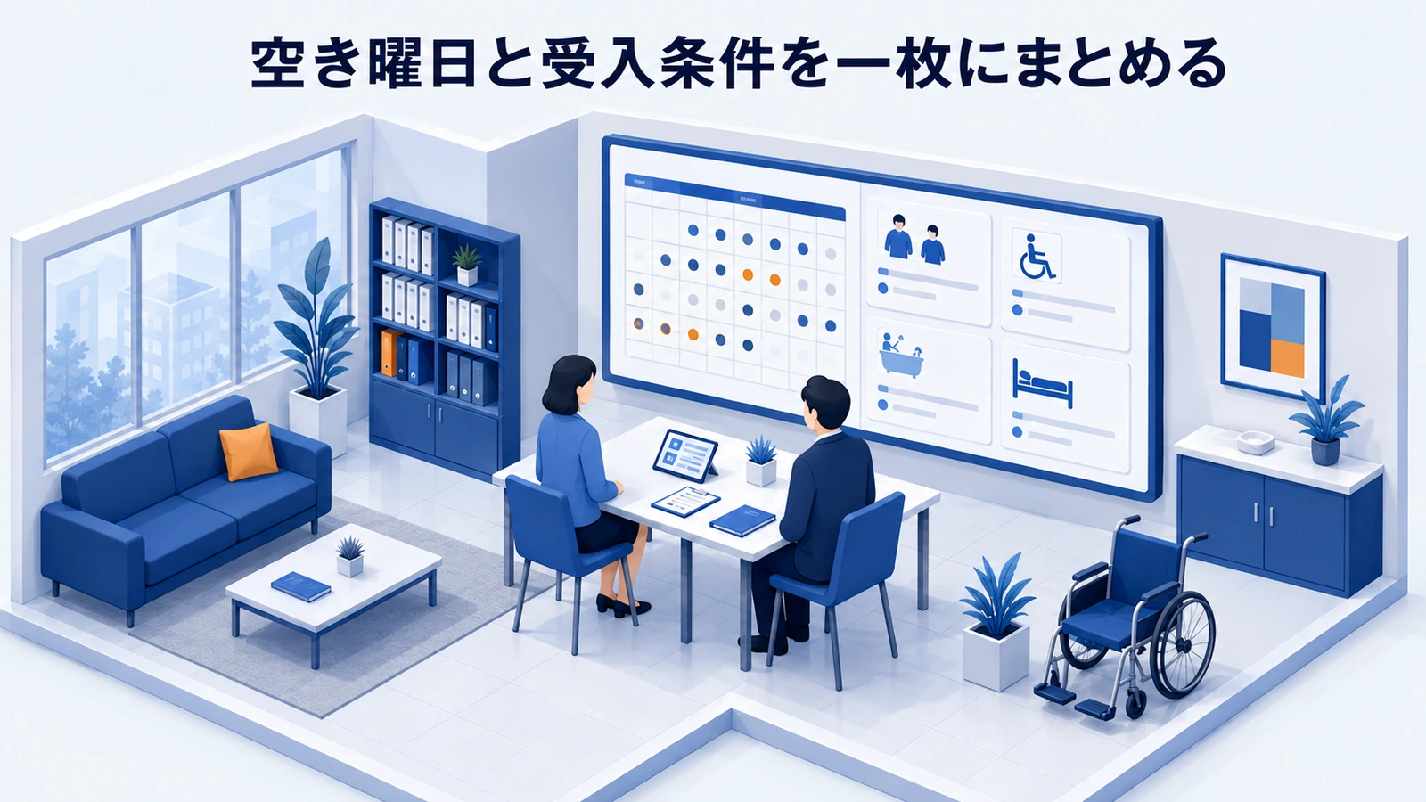 空き曜日と受入条件を一枚にまとめるを整理したImage 2.0図解
