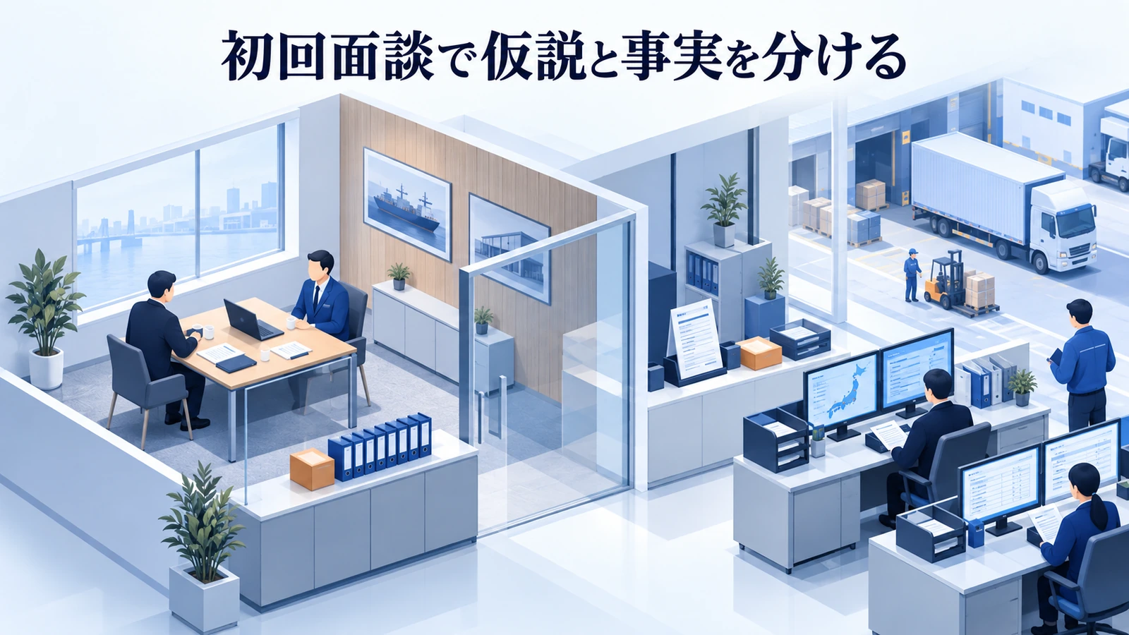 「初回面談で仮説と事実を分ける」の要点を整理したImage 2.0図解