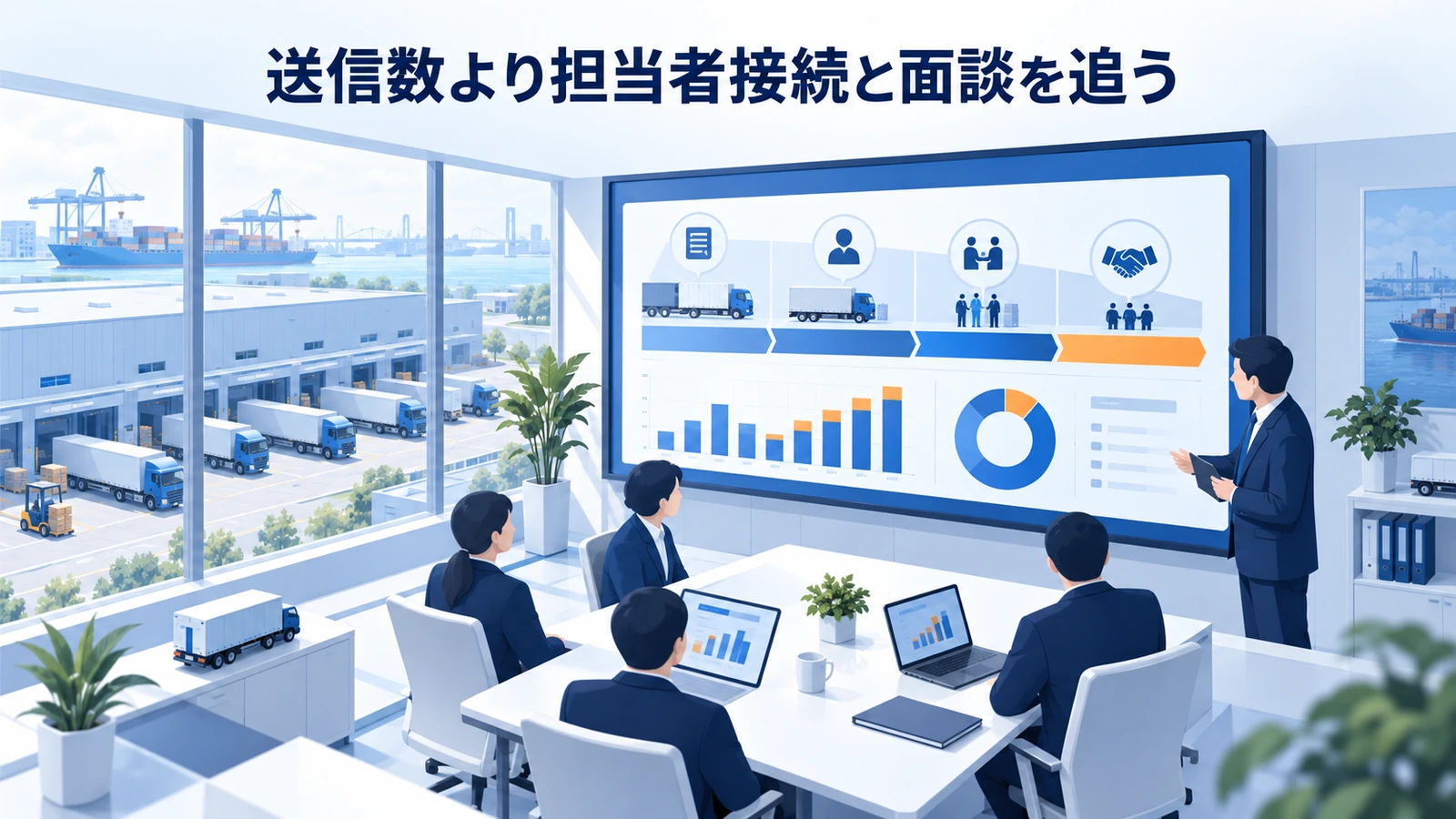 「送信数より担当者接続と面談を追う」の要点を整理したImage 2.0図解