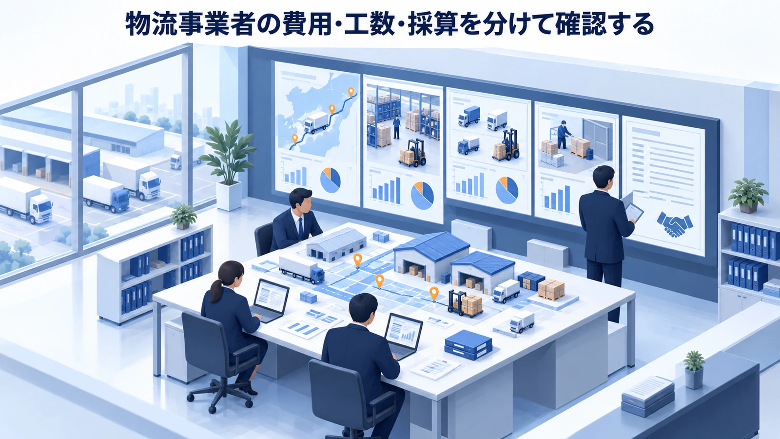 「物流事業者の費用・工数・採算を分けて確認する」の要点を整理したImage 2.0図解