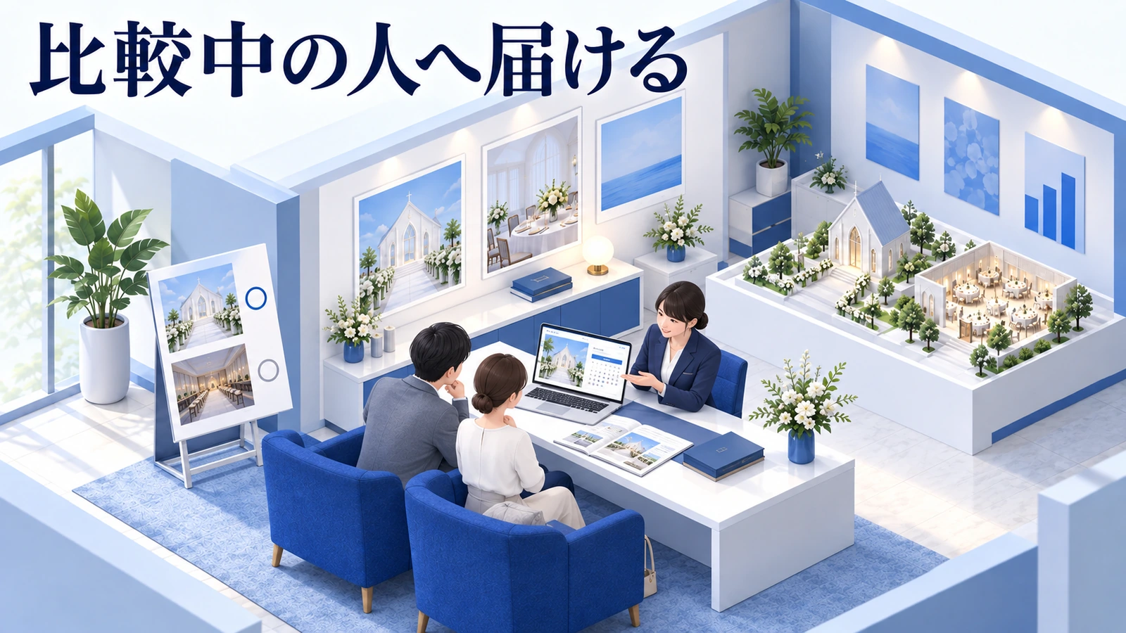 比較中の人へフェアを届ける広告は、受け皿と一緒に設計するの図解