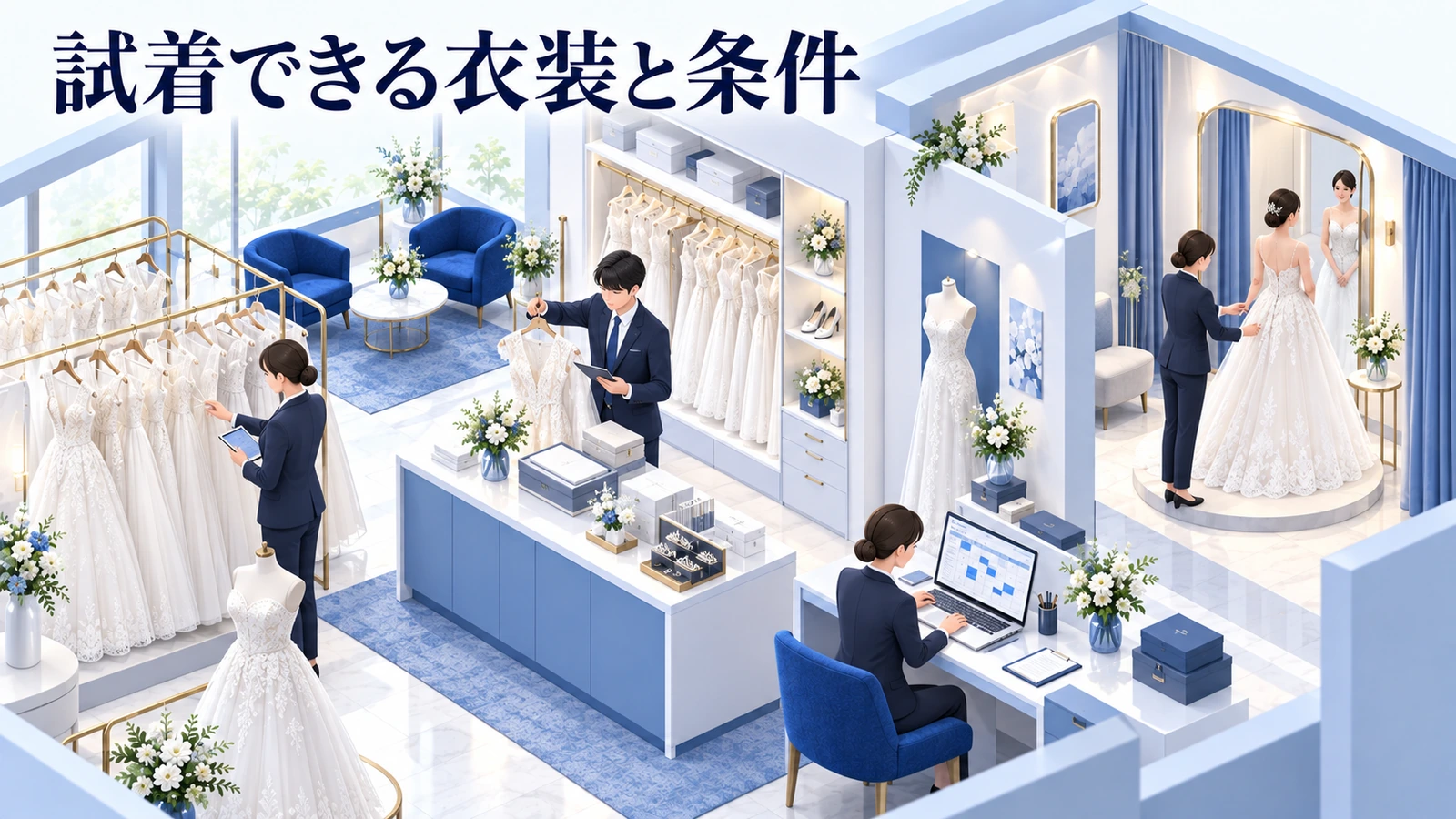 集客の前に、試着できる衣装と提供条件を整理するの図解